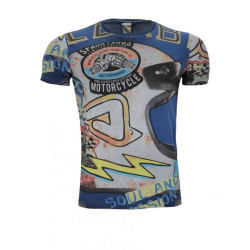 Tee-shirt Acerbis SP CLUB STICKERS Bleu 2