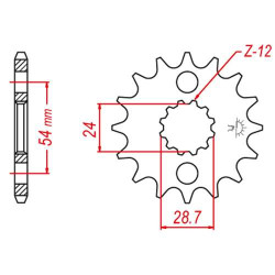 Pignon JT 17 dents pas 530 type 517