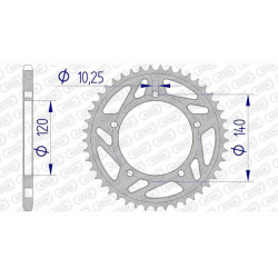 Couronne alu AFAM 48 dents pas 520 type 15605 Suzuki GSX-R 600
