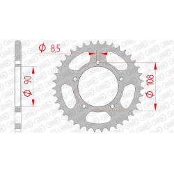 AFAM steel crown 39 teeth pitch 520 type 50601 Ducati 750 Paso