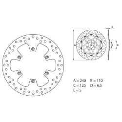Disque de frein arrière Brembo Série Oro 68B407F0 KTM Adventure 950/990 2