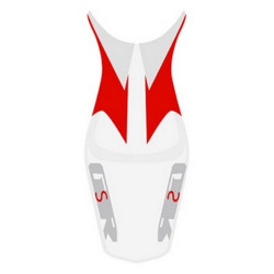 Saddle cover Bagster (2176H) Blanc/Rouge/Gris Clair/Letters Argent Suzuki GSR600 07