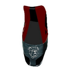 Housse de selle Bagster (2169A) Bordeaux Fonce/Noir/Tete De Bulldog Blanche Yamaha BT 1100 BULLDOG 05-06