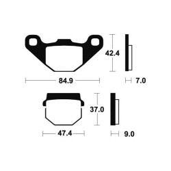 Brake plates organic motorcycle Tecnium MA44