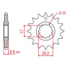 Pignon JT 15 dents pas 420 type 1120