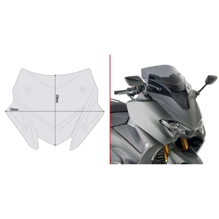 Bulle sport fumé Givi D2147B Yamaha T-MAX 560 2020-2021