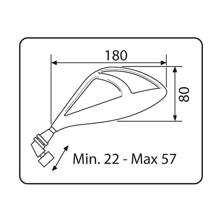Puig Z1 motorcycle mirror, left, fairing-mounted