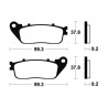 Plaquettes de frein moto métal fritté Tecnium MR362