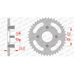 Steel crown AFAM 35 teeth not 420 type 10106 Honda CB 50 J
