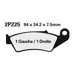 Plaquettes de frein semi-metal Nissin 2P-225GS