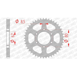 AFAM steel crown 45 teeth not 428 type 12203 Yamaha DT 125 E