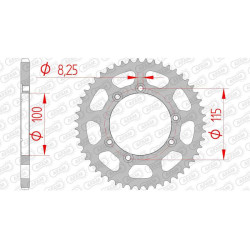 AFAM steel crown 50 teethpas 420 type 92115 Beta 50 RR Enduro