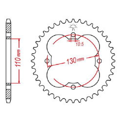 Couronne acier JT 50 dents pas 428 type 1355