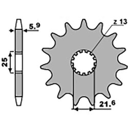 Pignon PBR 14 teeth not 520 type 565 Kawasaki KX250