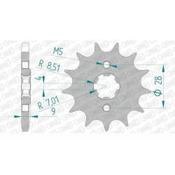 Pignon AFAM 13 dents pas 428 type 37200 Aprilia RS4 125