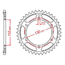 Couronne acier JT 43 dents pas 525 type 1876