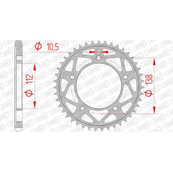 Couronne acier AFAM 41 dents pas 525 type 12816 YZF-R1