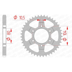 Couronne acier AFAM 42 dents pas 525 type 16610