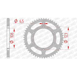 Couronne acier AFAM 52 dents pas 420 type 92114 Aprilia RS 50