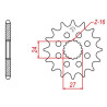 Pignon JT 17 dents pas 530 type 423