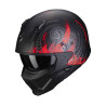 Casque Scorpion COVERT-X TATTOO NOIR MAT / ROUGE