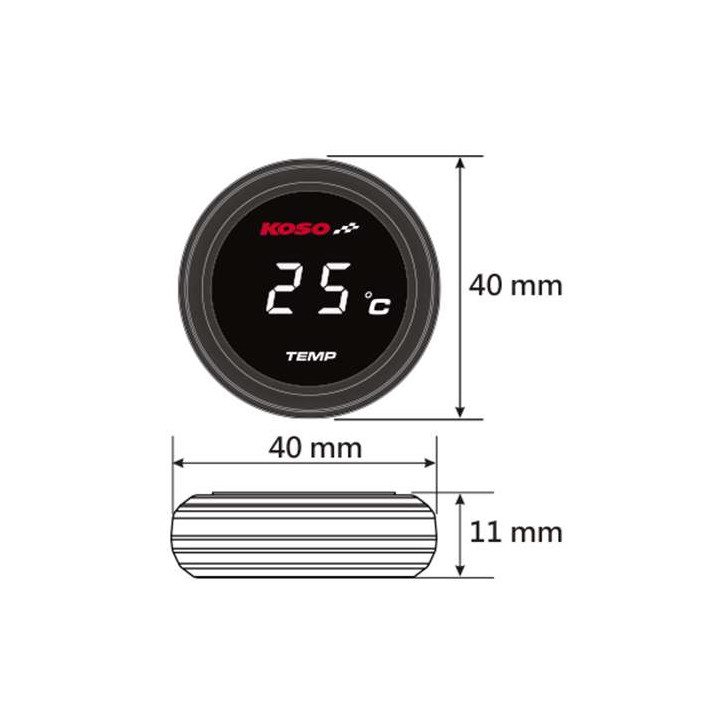 Compteur de température d'eau KOSO i-GEAR (BA067B10) Bleu