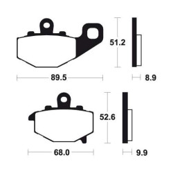 Plaquettes de frein moto métal fritté Tecnium MR187