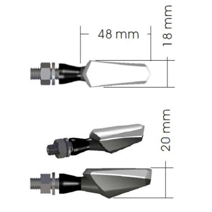 Clignotants moto leds Puig STICK ARRIÈRE (9555N)