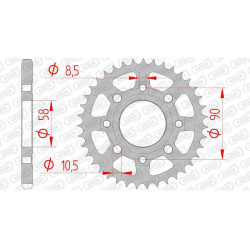 AFAM steel crown 36 teeth not 428 type 10201 Daelim 100 Altino