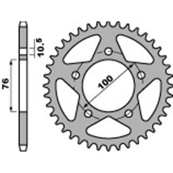 Couronne alu PBR 39 dents ultra-light pas 520 type 1031 Roue marchesini