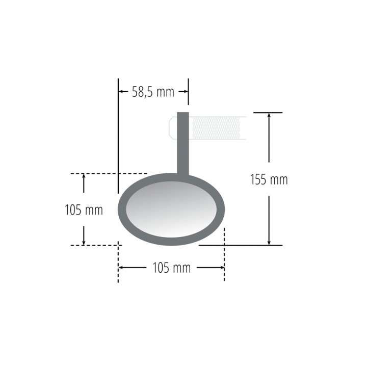 Rétroviseur embout de guidon HIGHSIDER IRON CROSS CHROME