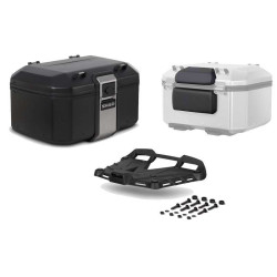 Kit top case moto Shad TERRA TR55 BLACK + platine alu + dosseret