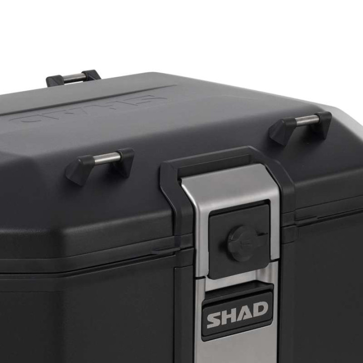 Kit top case moto Shad TERRA TR55 BLACK + platine alu + dosseret
