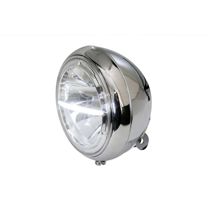 Phare moto leds 7 pouces HIGHSIDER VOYAGE CHROME (bottom mount)