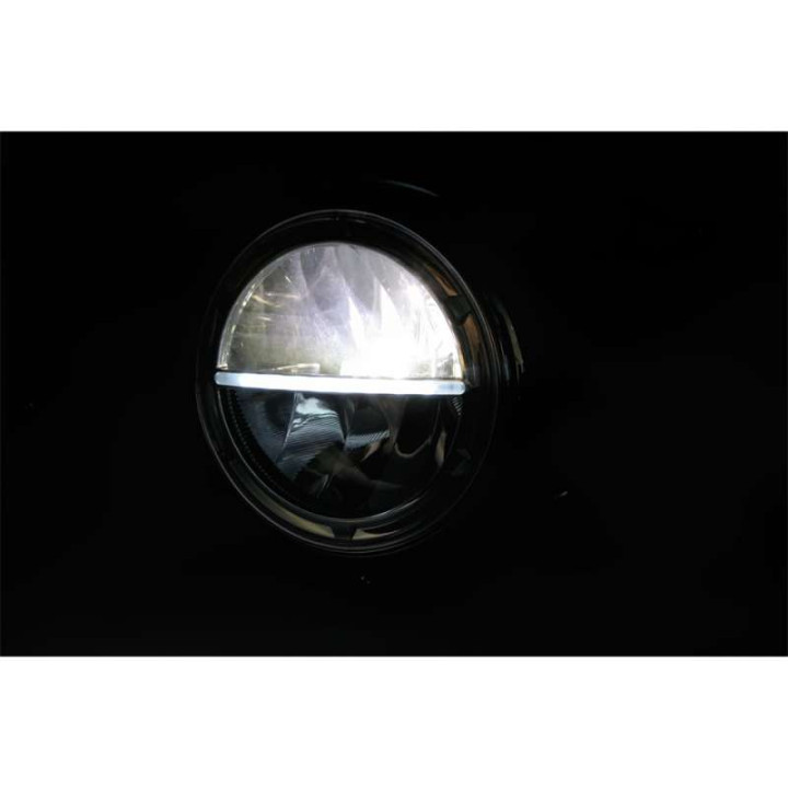 Phare moto leds 7 pouces HIGHSIDER VOYAGE CHROME (bottom mount)