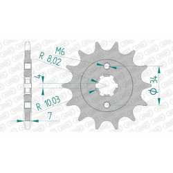Pignon AFAM 13 dents pas 520 type 73203 KTM 125 Duke