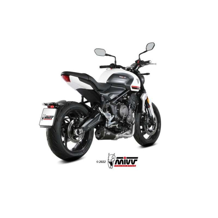Mivv DELTA RACE complete line Black stainless steel (T.022.LDRB) Triumph Trident 660