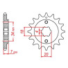 Pignon JT 14 dents pas 520 type 329