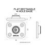 Base Quad Lock 360 Rectangle plat 4 trous