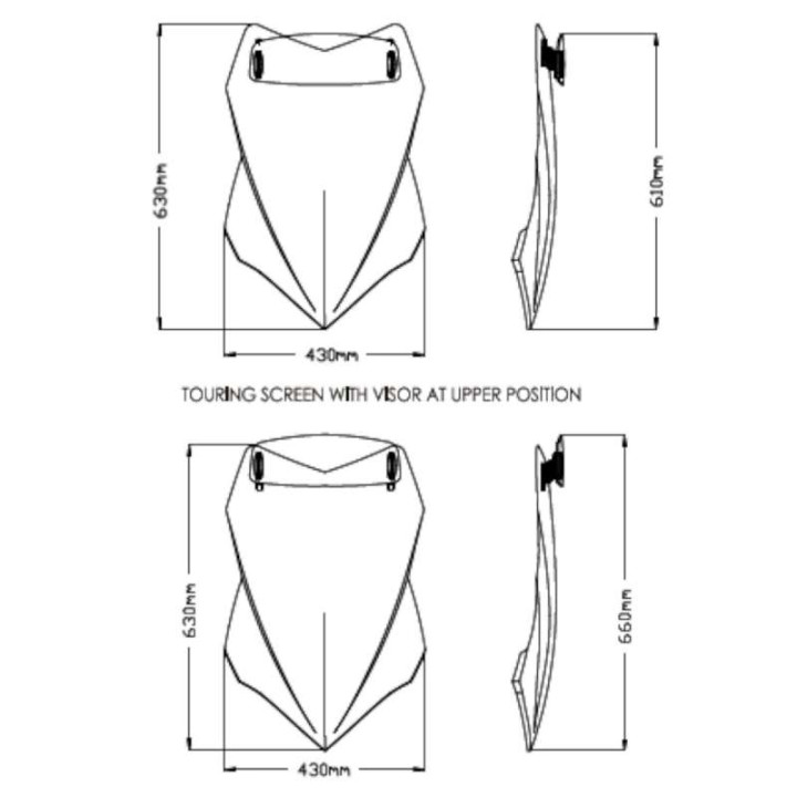 Bulle Puig TOURING avec spoiler (20733H) Ducati MULTISTRADA V4