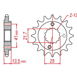 Pignon JT 15 teeth not 525 type 296