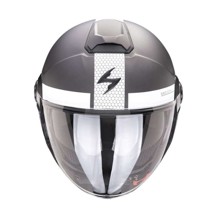 Scorpion EXO-CITY II SHORT matte silver / white motorcycle helmet