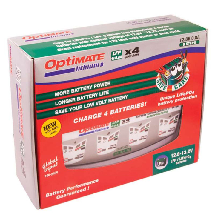 Chargeur de batterie Tecmate OPTIMATE LITHIUMx4 12V 2-30Ah