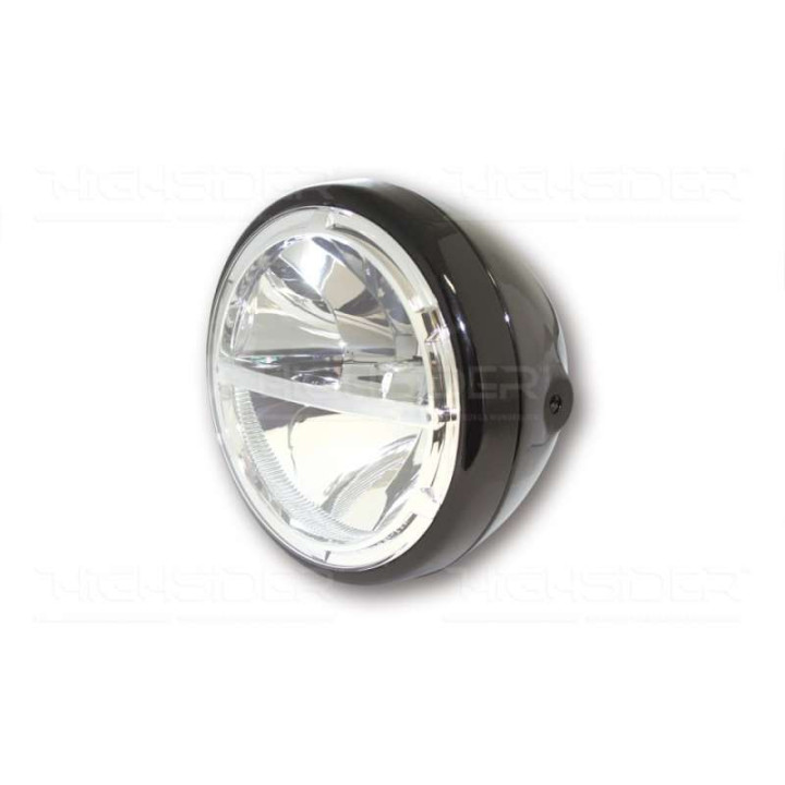 Phare moto leds 7 pouces HIGHSIDER VOYAGE NOIR (side mount)