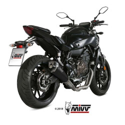 Complete line Mivv DELTA RACE Inox Black high pos. (Y.045.LDRB) Yamaha MT-07 2