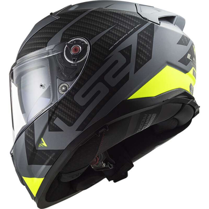 Casque moto LS2 FF811 VECTOR II SPLITTER Titanium/Jaune 22.06