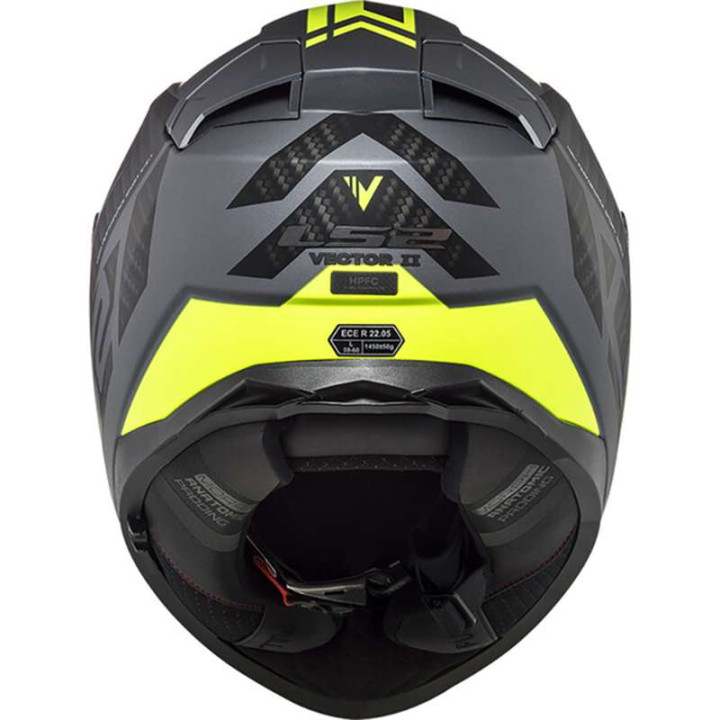 Casque moto LS2 FF811 VECTOR II SPLITTER Titanium/Jaune 22.06