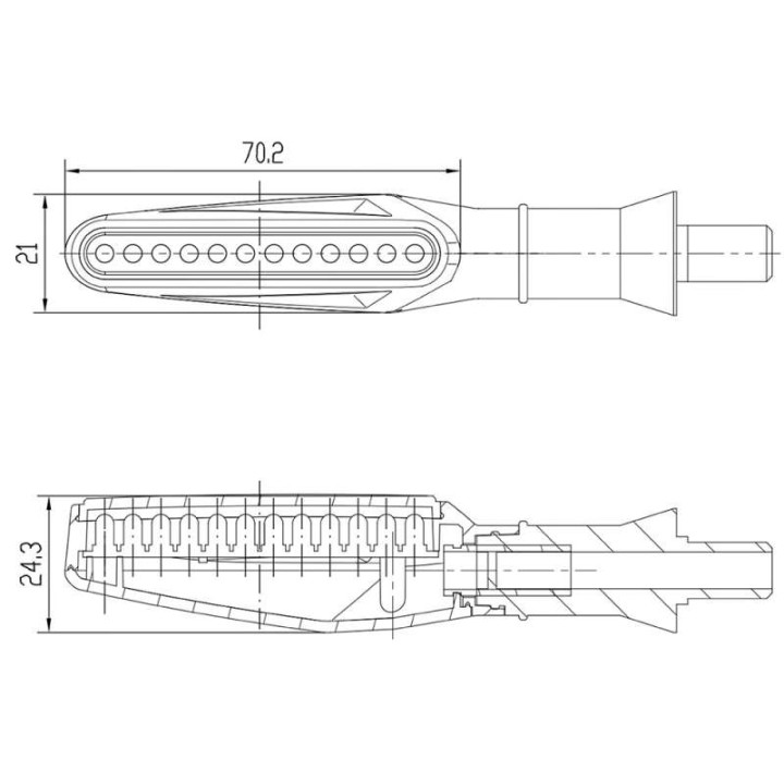 Clignotants moto séquentiels Puig PIN (3155N)