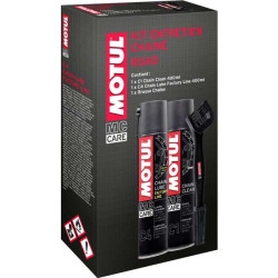 Kit entretien chaine MOTUL C1+C4 ROAD + brosse à chaine 2