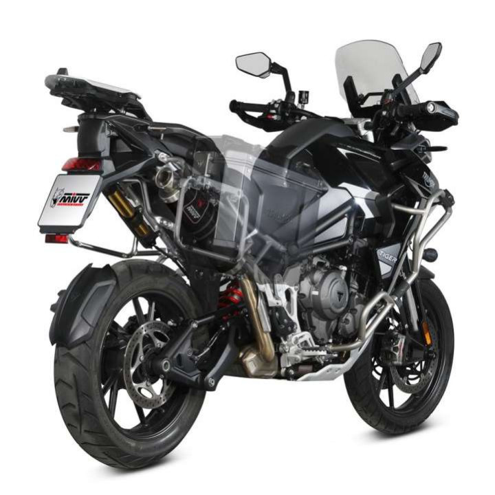 Mivv DAKAR approved muffler Inox Black (T.023.LDKB) Triumph Tiger 1200 GT/RALLY